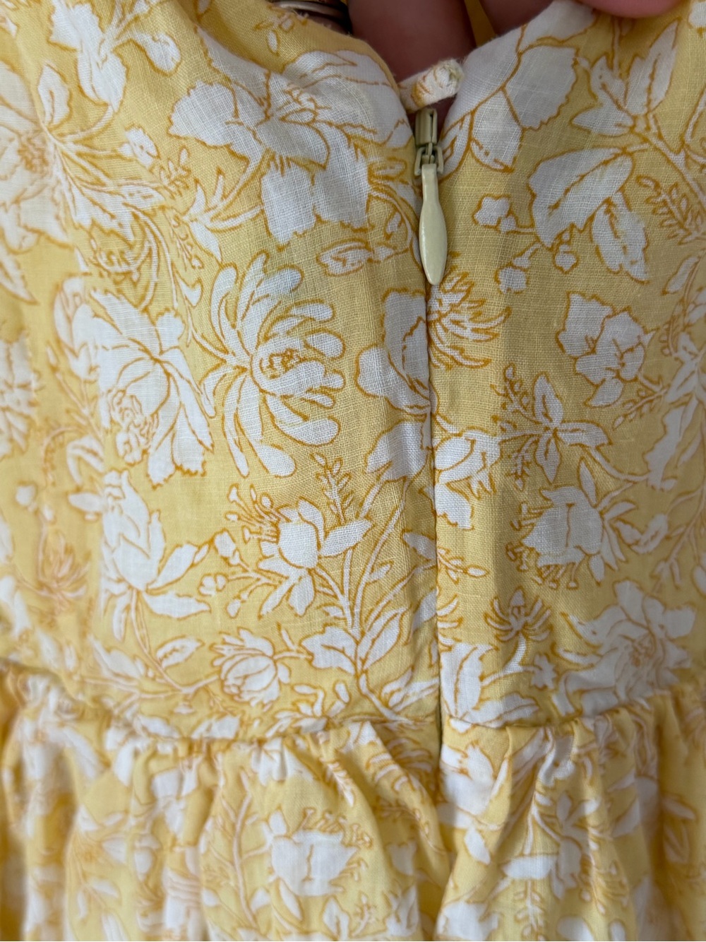 Women’s J Crew Swingy Lined V neck Mini Dress Yellow Floral Hidden Zip Size XL - Picture 4 of 12